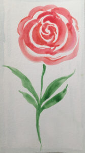 Rose watercolor by Tom Bruton