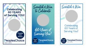 PeoplesChoice CU Scratch Tickets Digital Design by Tom Bruton